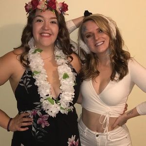 American Apparel White Wrap Crop Top  - XS